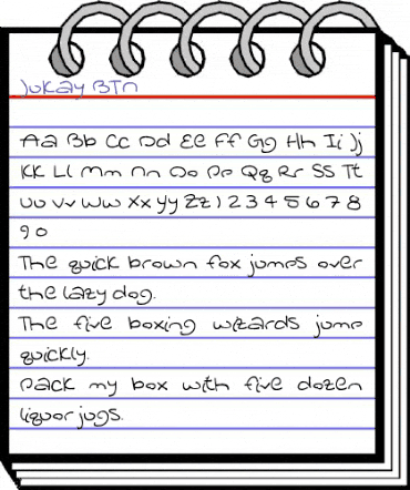 Jukay BTN Regular animated font preview