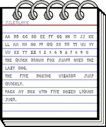 JulesLove Regular animated font preview JulesLove Regular animated font preview