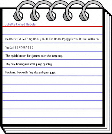 Juliette Cloned Regular animated font preview Juliette Cloned Regular animated font preview