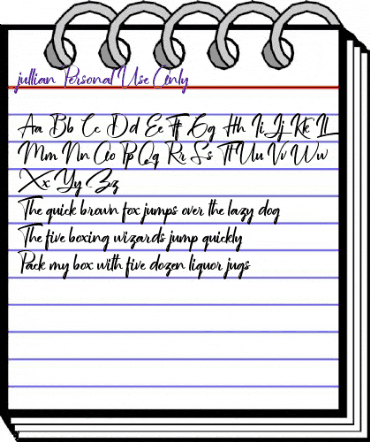 jullian Personal Use Only Regular animated font preview