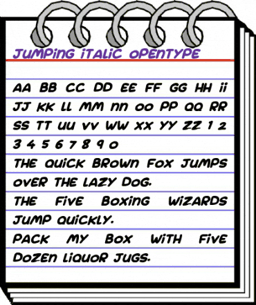 Jumping Italic animated font preview Jumping Italic animated font preview