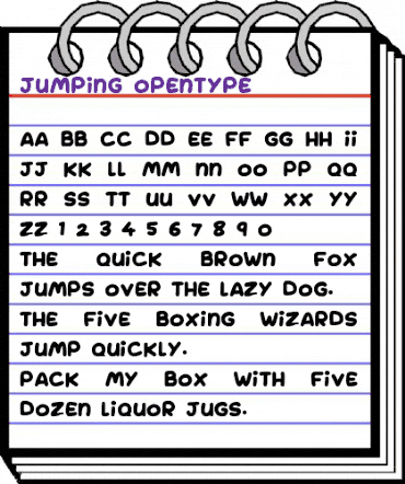 Jumping Regular animated font preview