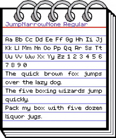JumpNarrowNone Regular animated font preview JumpNarrowNone Regular animated font preview