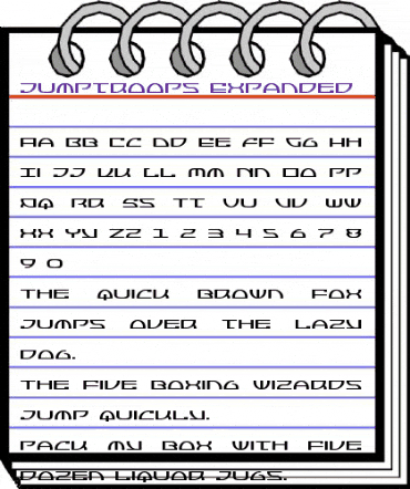 Jumptroops Expanded Expanded animated font preview
