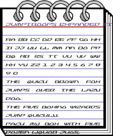 Jumptroops Expanded Italic Expanded Italic animated font preview Jumptroops Expanded Italic Expanded Italic animated font preview