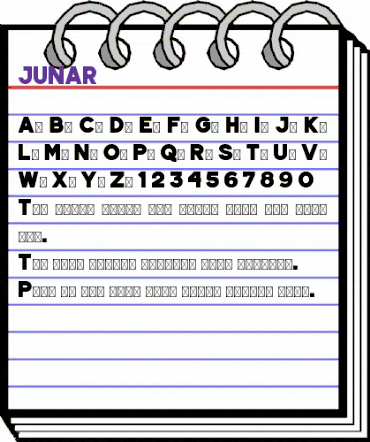 JUNAR Regular animated font preview
