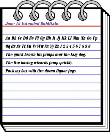 June 15 Extended BoldItalic animated font preview June 15 Extended BoldItalic animated font preview