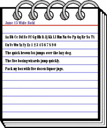 June 15 Wide Bold animated font preview