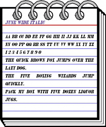 June Wide Italic animated font preview June Wide Italic animated font preview