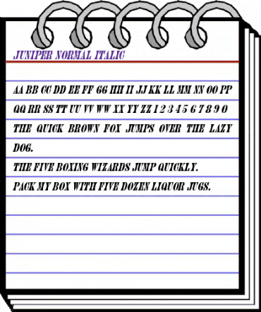 Juniper-Normal Italic Italic animated font preview Juniper-Normal Italic Italic animated font preview
