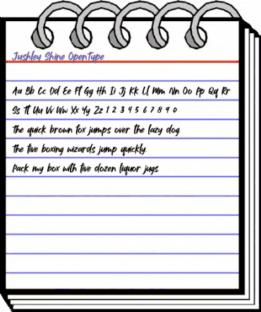 Jushley Shine Regular animated font preview Jushley Shine Regular animated font preview