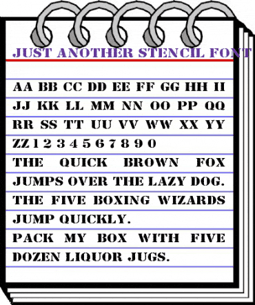Just Another Stencil Font Regular animated font preview