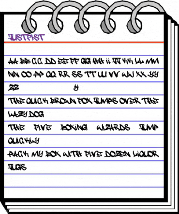 justfist Regular animated font preview