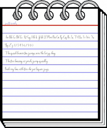 just friends Regular animated font preview