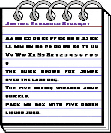 Justice Expanded Straight Expanded animated font preview Justice Expanded Straight Expanded animated font preview