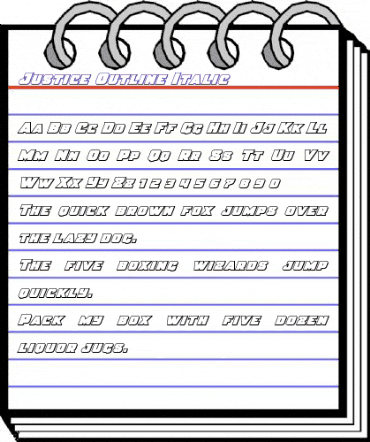 Justice Outline Italic Outline Italic animated font preview Justice Outline Italic Outline Italic animated font preview