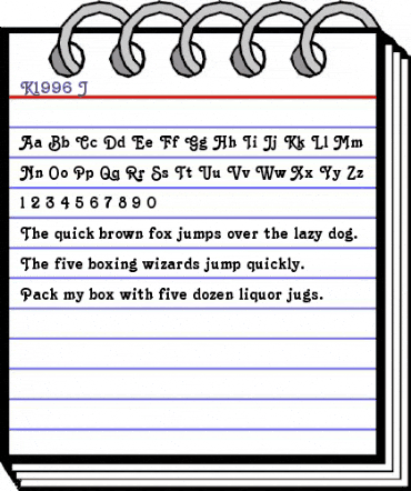 K1996 J Tender animated font preview