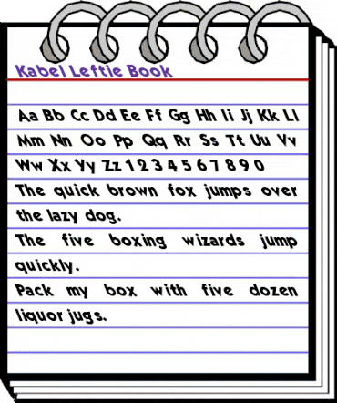 Kabel Leftie Book animated font preview