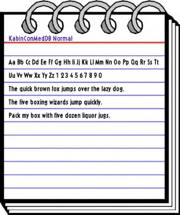 KabinConMedDB Normal animated font preview