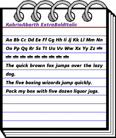 Kabrio Abarth ExtraBold Italic animated font preview