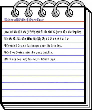 Kaiserzeit Gotisch Regular animated font preview