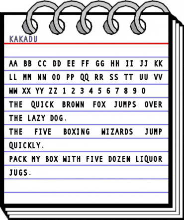 Kakadu Regular animated font preview