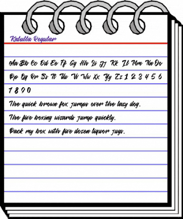 Kalulla Regular animated font preview