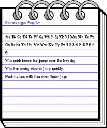 Kamandungan Regular animated font preview