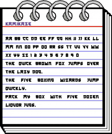 Kamikaze Regular animated font preview