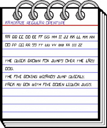 Kamikaze Regular animated font preview