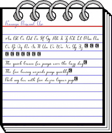 Kanaya Personal Use Regular animated font preview