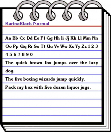 KarinaBlack Normal animated font preview