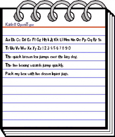 Karloff Regular animated font preview Karloff Regular animated font preview