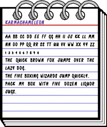 KarmaChameleon Regular animated font preview