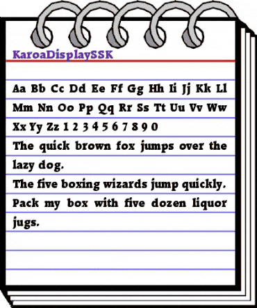 KaroaDisplaySSK Regular animated font preview