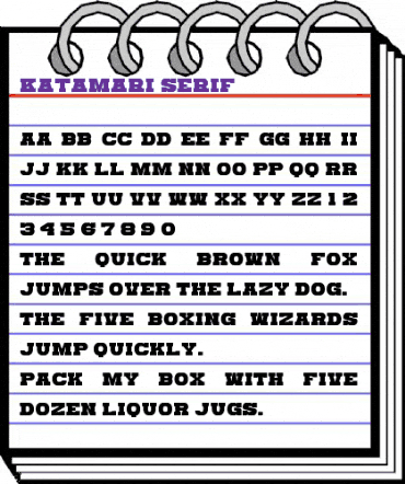 Katamari Serif Regular animated font preview