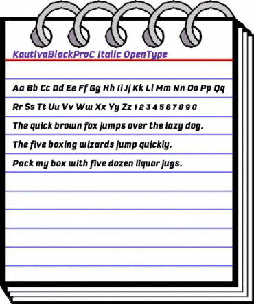 KautivaBlackProC Italic animated font preview KautivaBlackProC Italic animated font preview