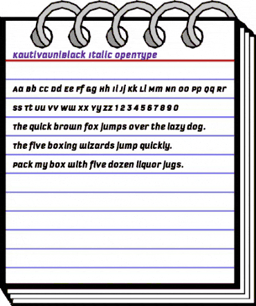 KautivaUni Black Italic animated font preview KautivaUni Black Italic animated font preview