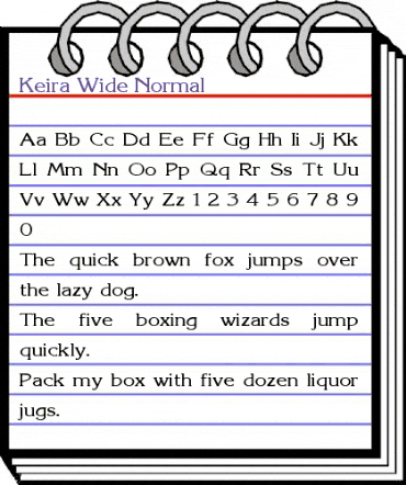 Keira Wide Normal animated font preview