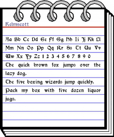 Kelmscott Regular animated font preview Kelmscott Regular animated font preview