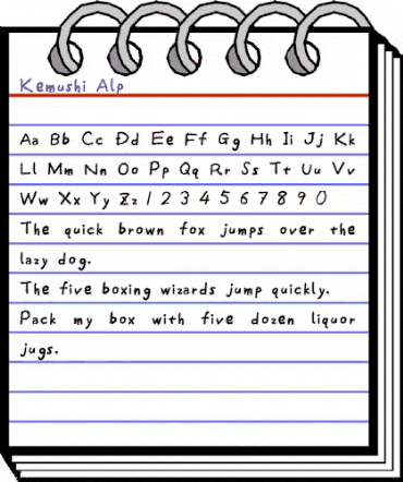 Kemushi_Alp Regular animated font preview