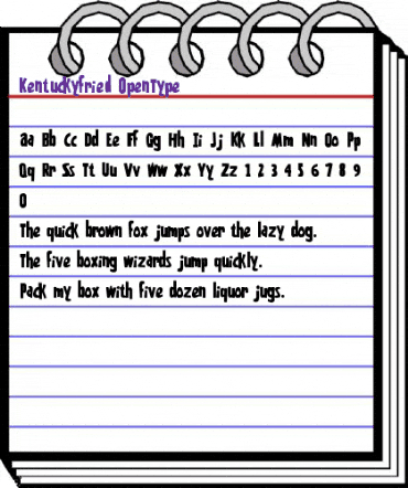 Kentuckyfried Regular animated font preview