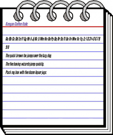 Kenyan Coffee Italic animated font preview Kenyan Coffee Italic animated font preview