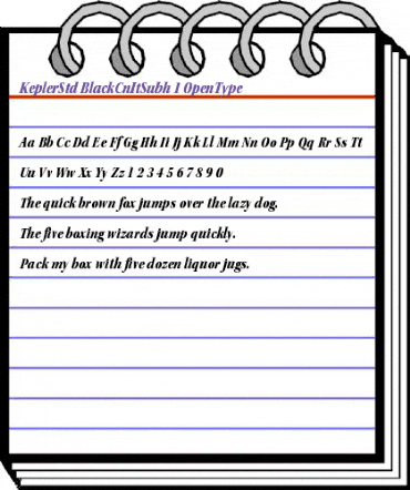 Kepler Std Black Condensed Italic Subhead animated font preview Kepler Std Black Condensed Italic Subhead animated font preview