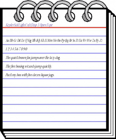 Kepler Std Light Condensed Italic Display animated font preview Kepler Std Light Condensed Italic Display animated font preview