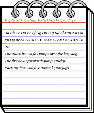 Kepler Std Medium Extended Italic Display animated font preview Kepler Std Medium Extended Italic Display animated font preview