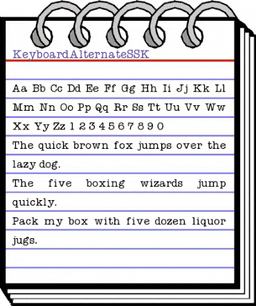 KeyboardAlternateSSK Regular animated font preview KeyboardAlternateSSK Regular animated font preview