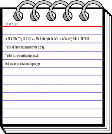 KeyboardLight Regular animated font preview