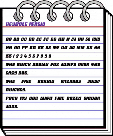 Keyhole Italic animated font preview Keyhole Italic animated font preview