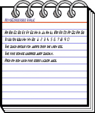 KeysCondensed Italic animated font preview KeysCondensed Italic animated font preview